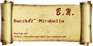 Baczkó Mirabella névjegykártya